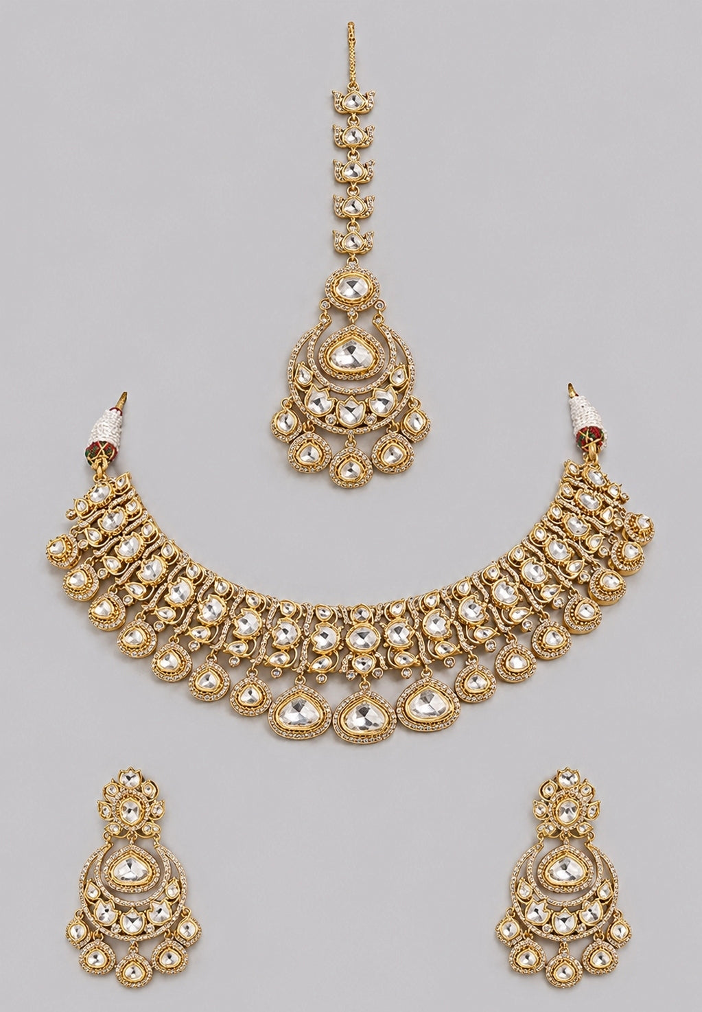 Dual Tone Polki Necklace Set