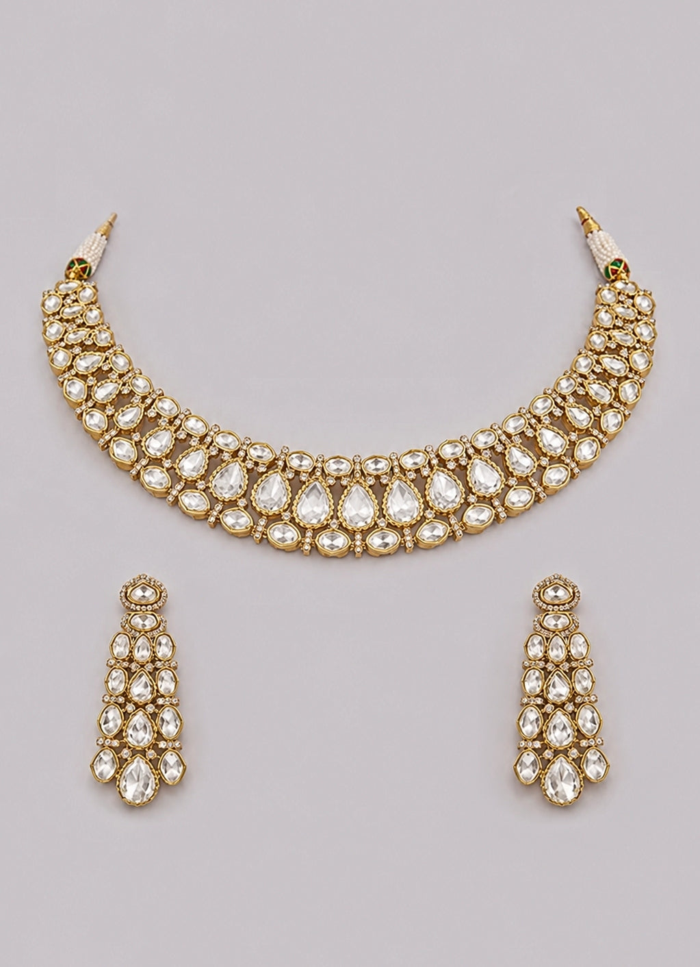 Polki Dual Tone Necklace Set