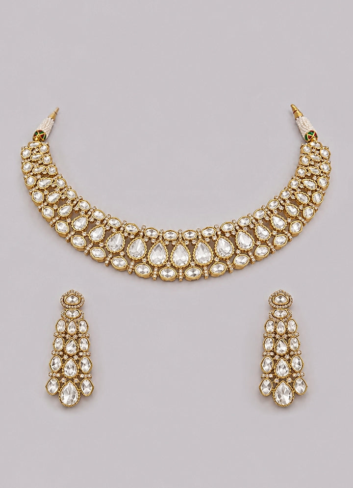 Polki Dual Tone Necklace Set