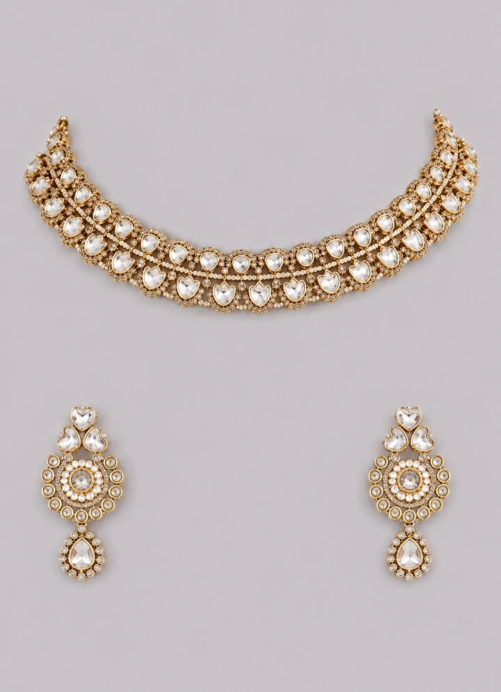 Two Layer Polki And Kundan Necklace Set