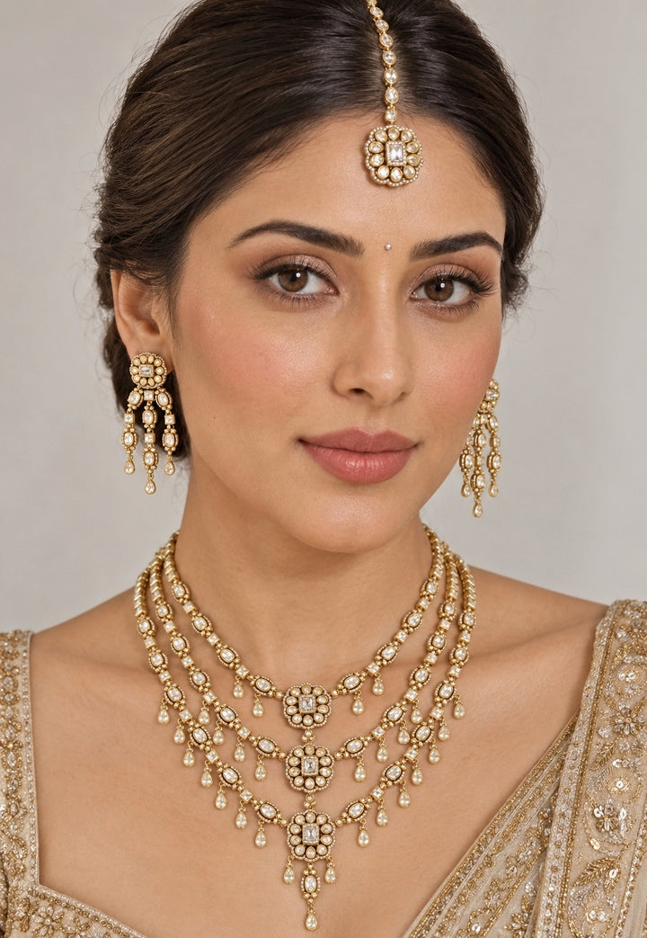 Three Layer Moissanite Necklace Set