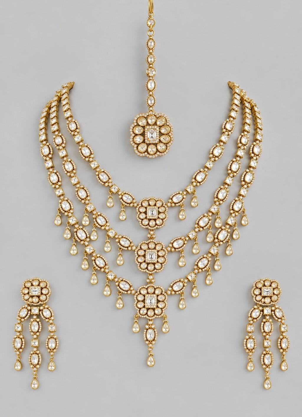Three Layer Moissanite Necklace Set