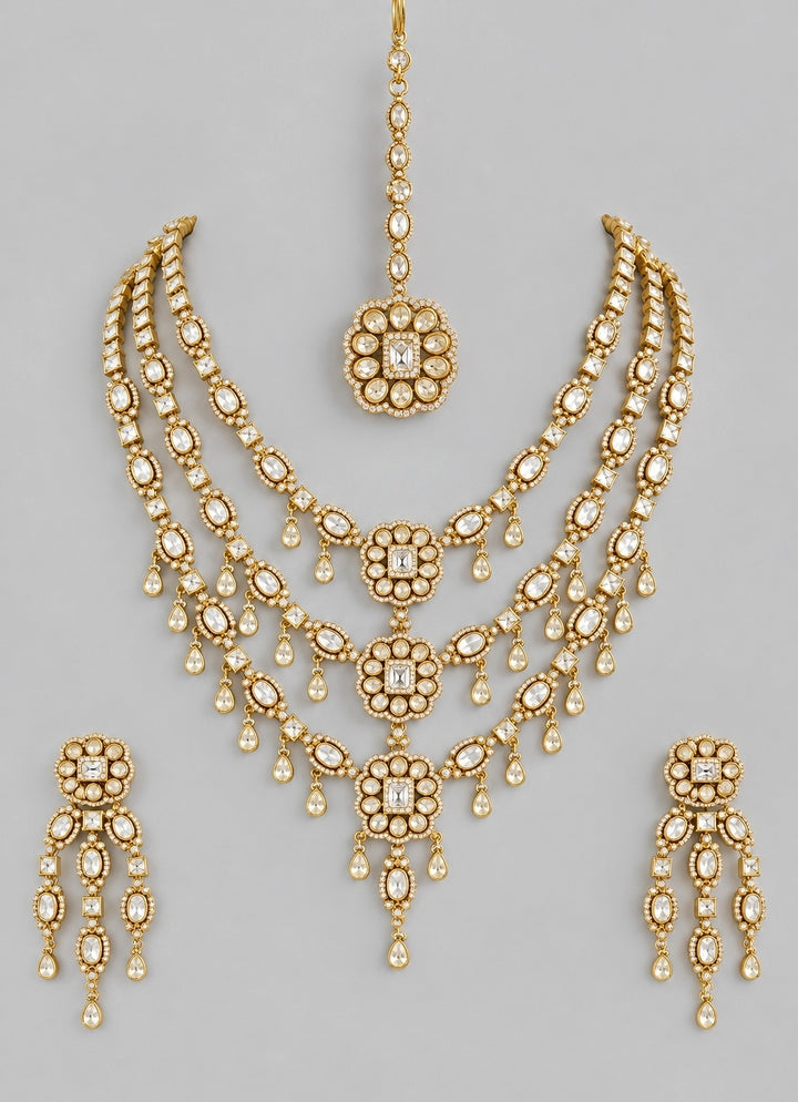 Three Layer Moissanite Necklace Set