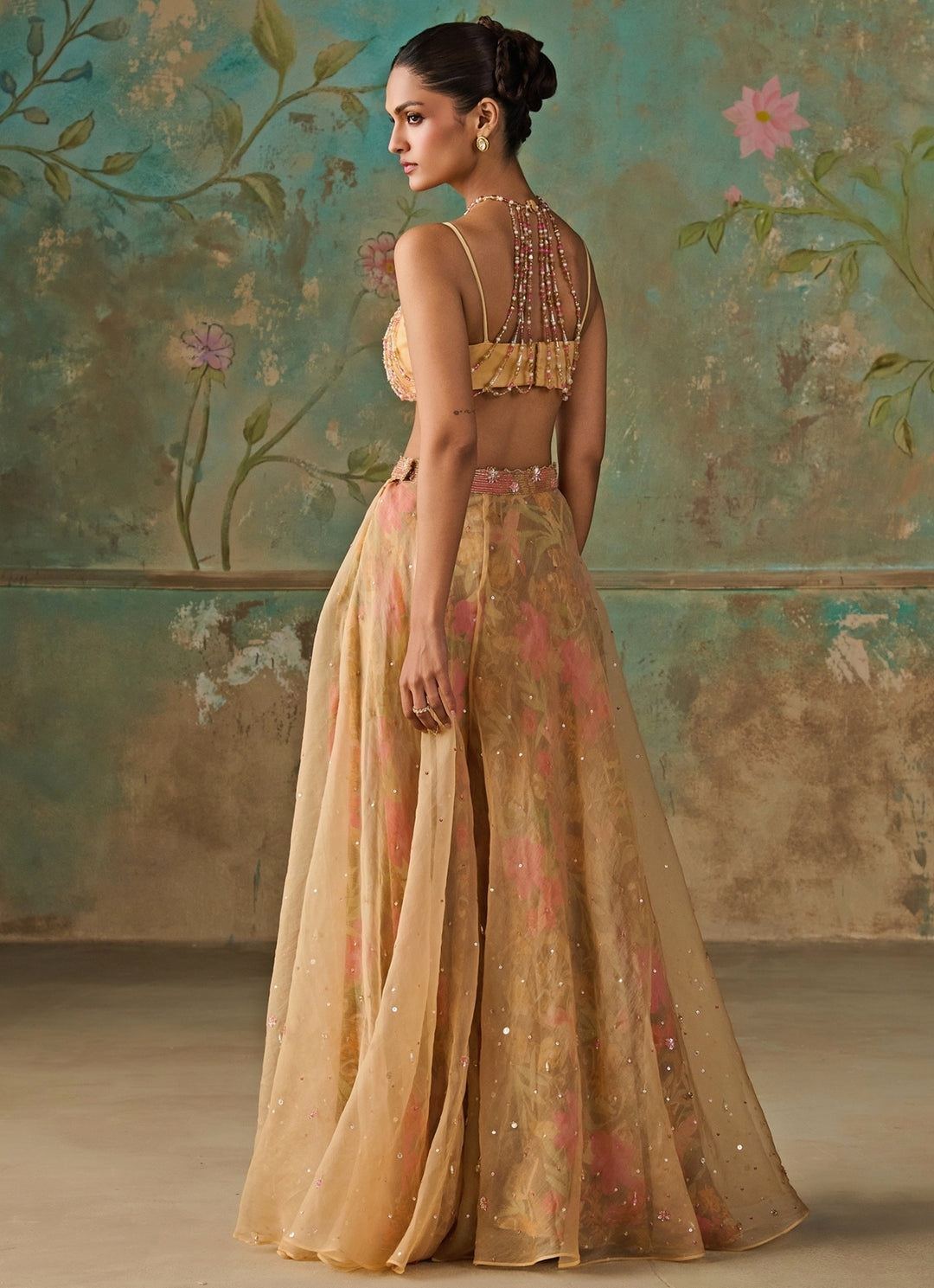 Yellow Organza Blouse Sharara Set