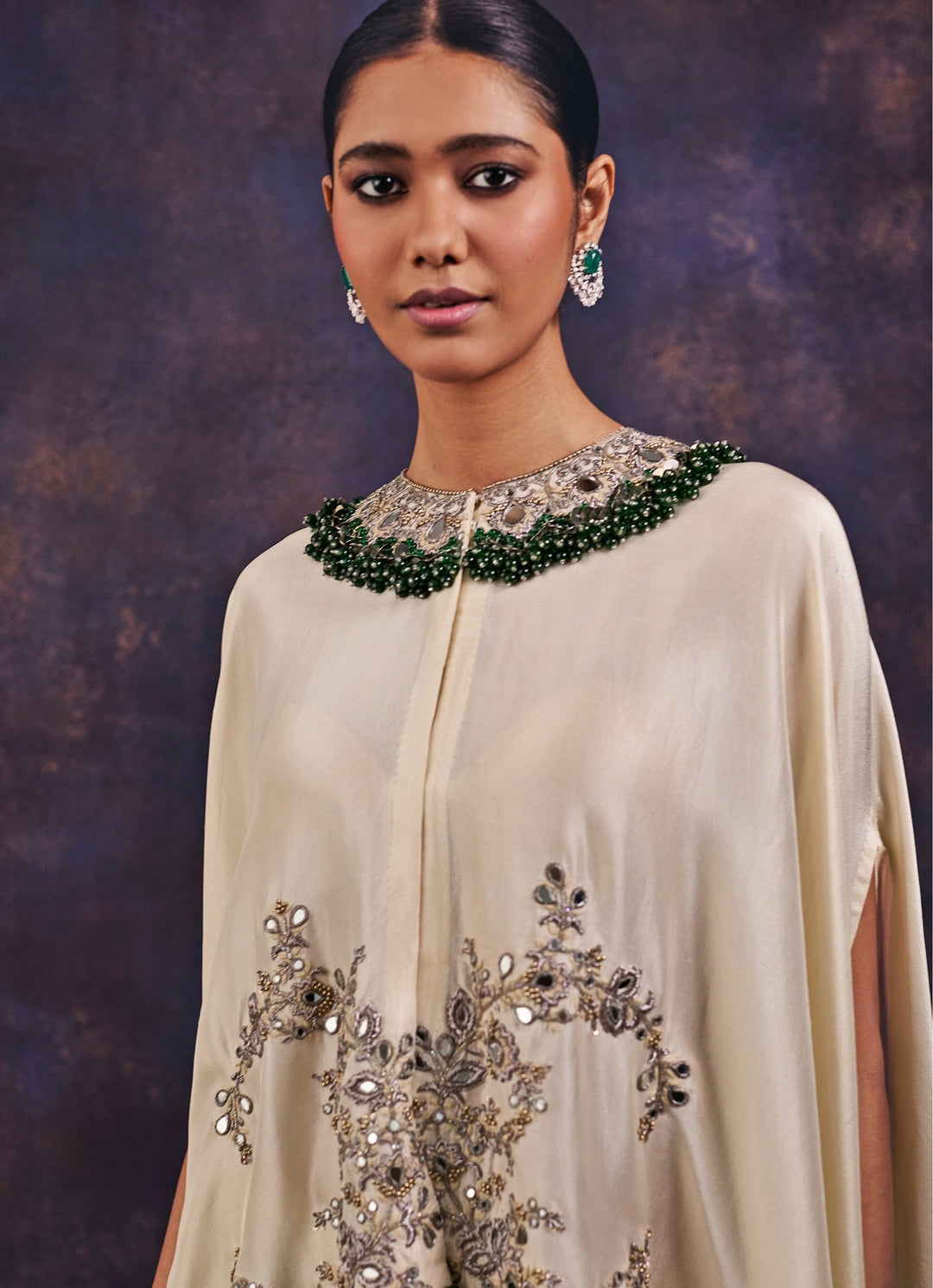 Ivory Silk Kaftan Pants Set