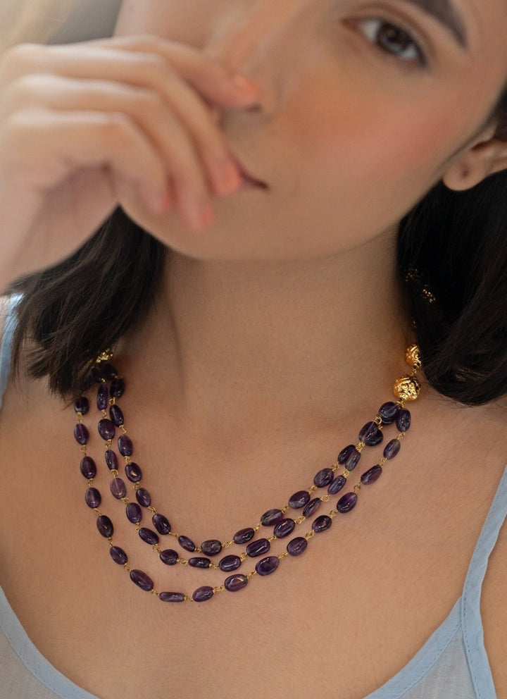 Do Taara Amethyst Layered NecklaceFabilicious Fashion