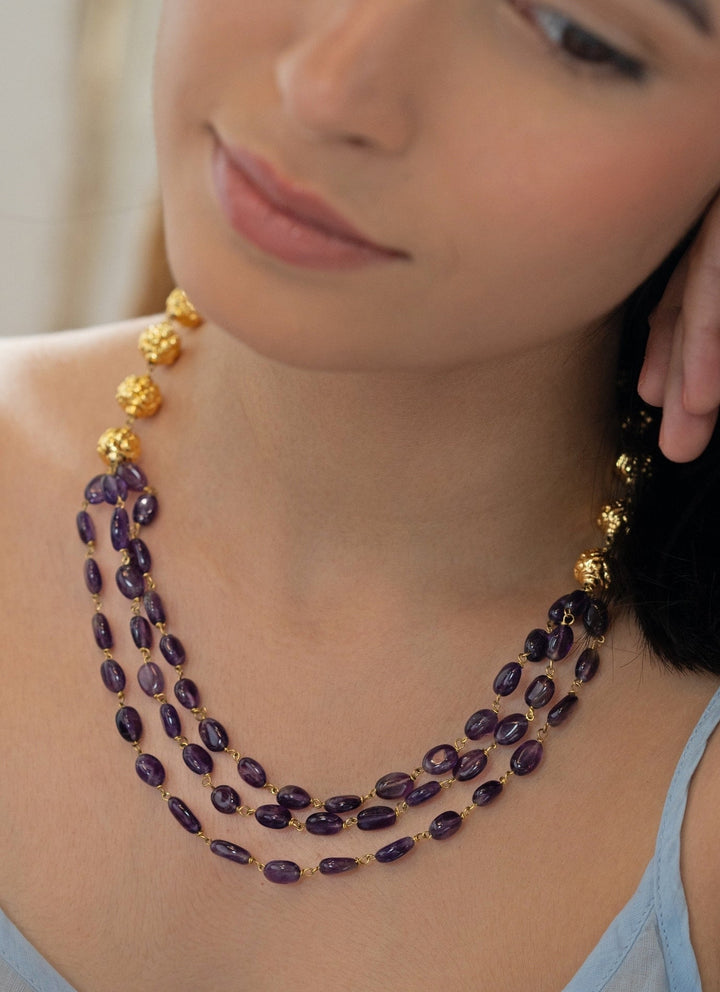 Do Taara Amethyst Layered NecklaceFabilicious Fashion