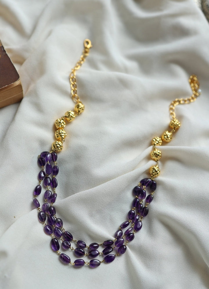 Do Taara Amethyst Layered NecklaceFabilicious Fashion
