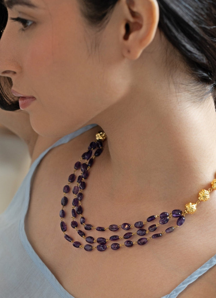 Do Taara Amethyst Layered NecklaceFabilicious Fashion