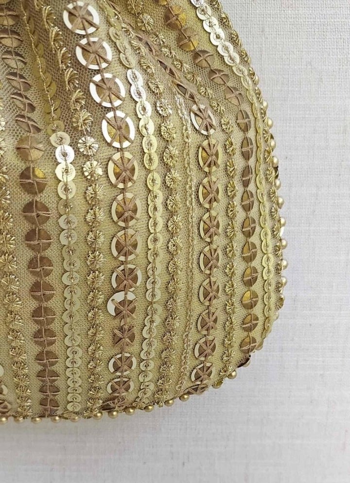 Antique Gold Embroidered Potli AMYRA - Fabilicious Fashion
