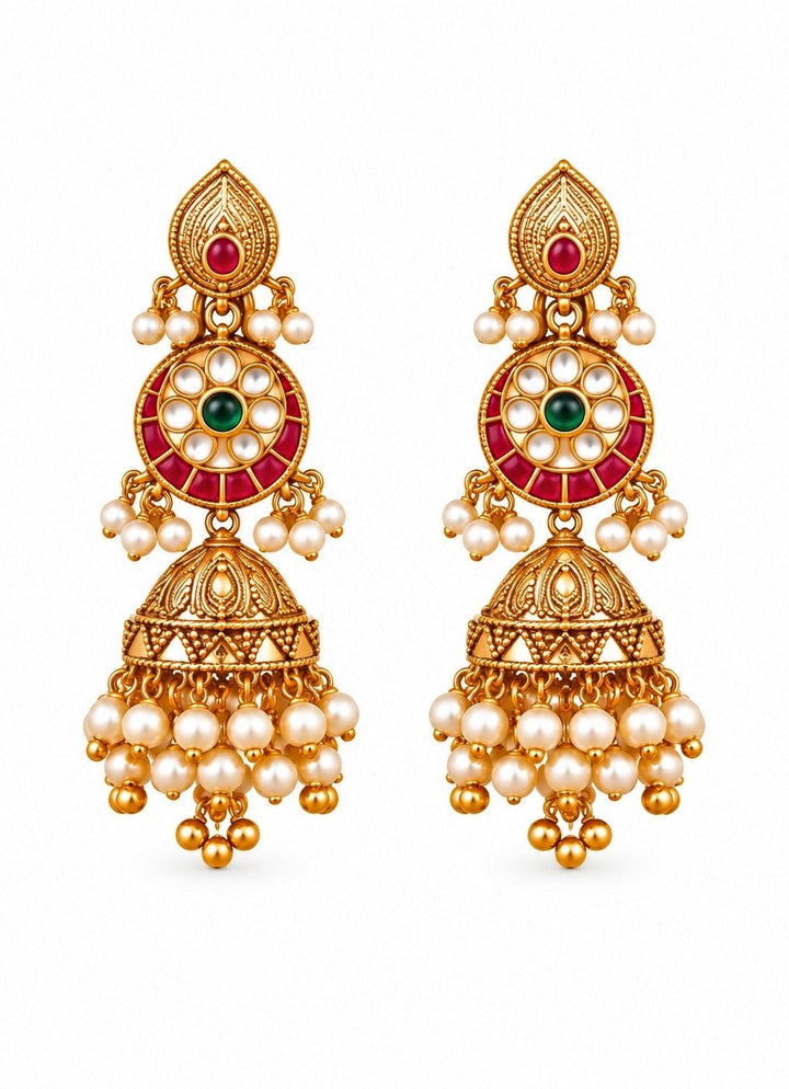 Vivinia By Vidhi Mehra Antique Gold Kundan Statement Necklace SetFabilicious Fashion