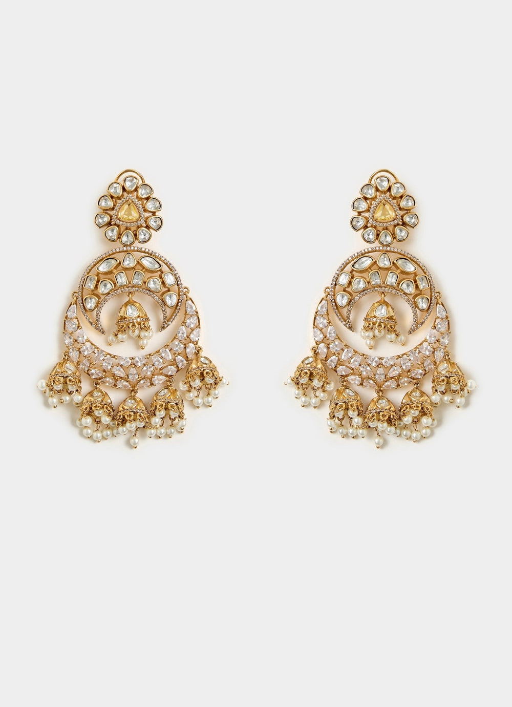 Antique Gold Plated Statement Jhumka Earrings Vivinia By Vidhi Mehra - Fabilicious Fashion
