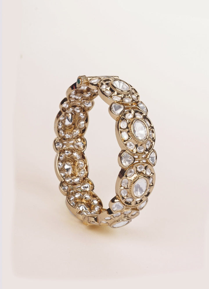 Antique Gold Polki Two Tone Bangle Set Zevar by Geeta - Fabilicious Fashion