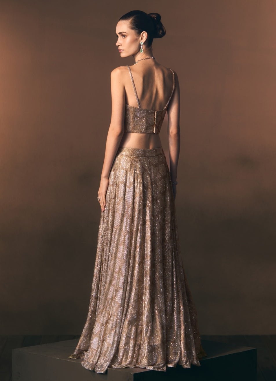 Angad Singh Antique Gold Soft Net Lehenga SetFabilicious Fashion