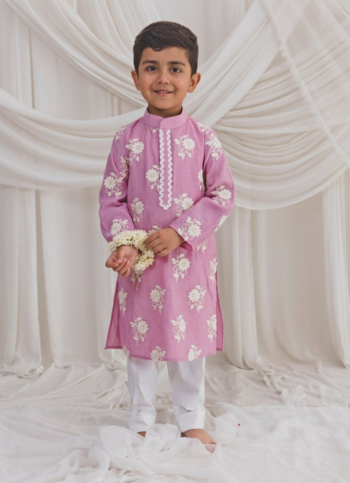 Chotibuti Baby Pink Chanderi Boys Kurta SetFabilicious Fashion