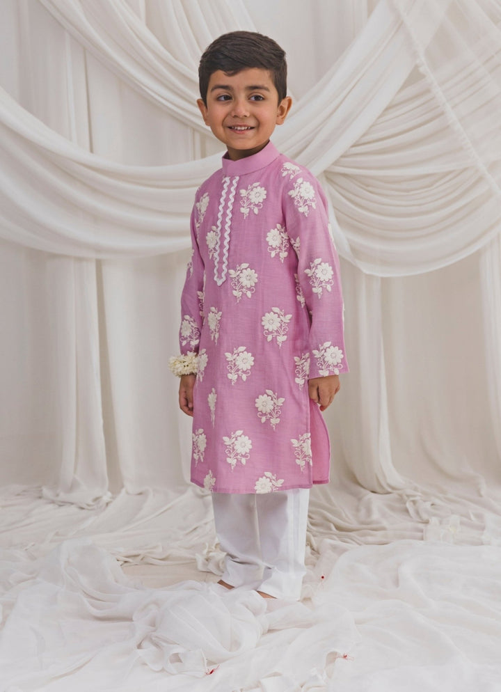 Chotibuti Baby Pink Chanderi Boys Kurta SetFabilicious Fashion