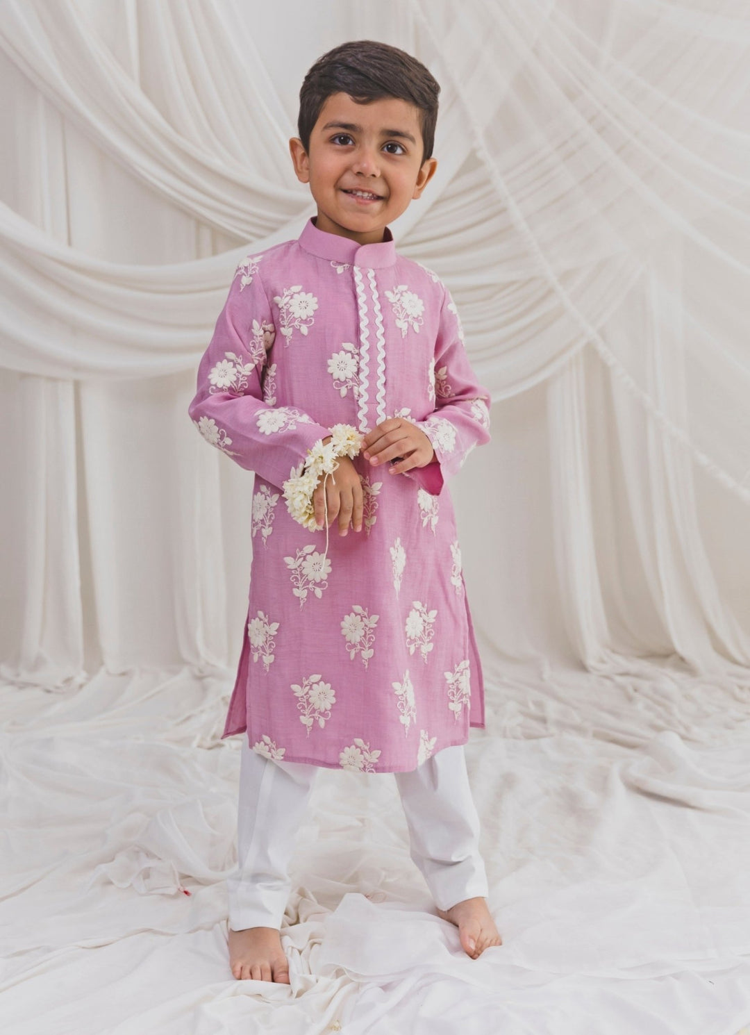 Chotibuti Baby Pink Chanderi Boys Kurta SetFabilicious Fashion