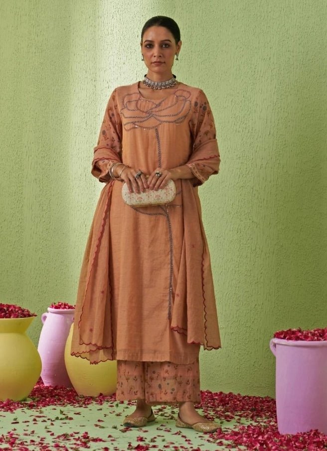 Baby Pink Embroidered Clutch AMYRA - Fabilicious Fashion