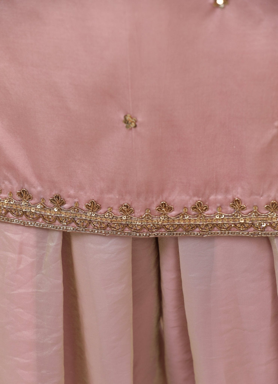Baby Pink Embroidered Satin Kurta Salwar Set Esha Koul - Fabilicious Fashion