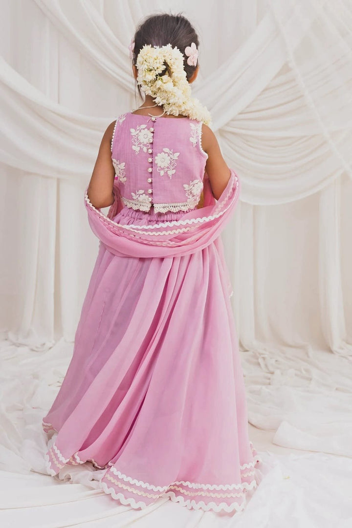 Baby Pink Floral Lehenga ChotiButi - Fabilicious Fashion