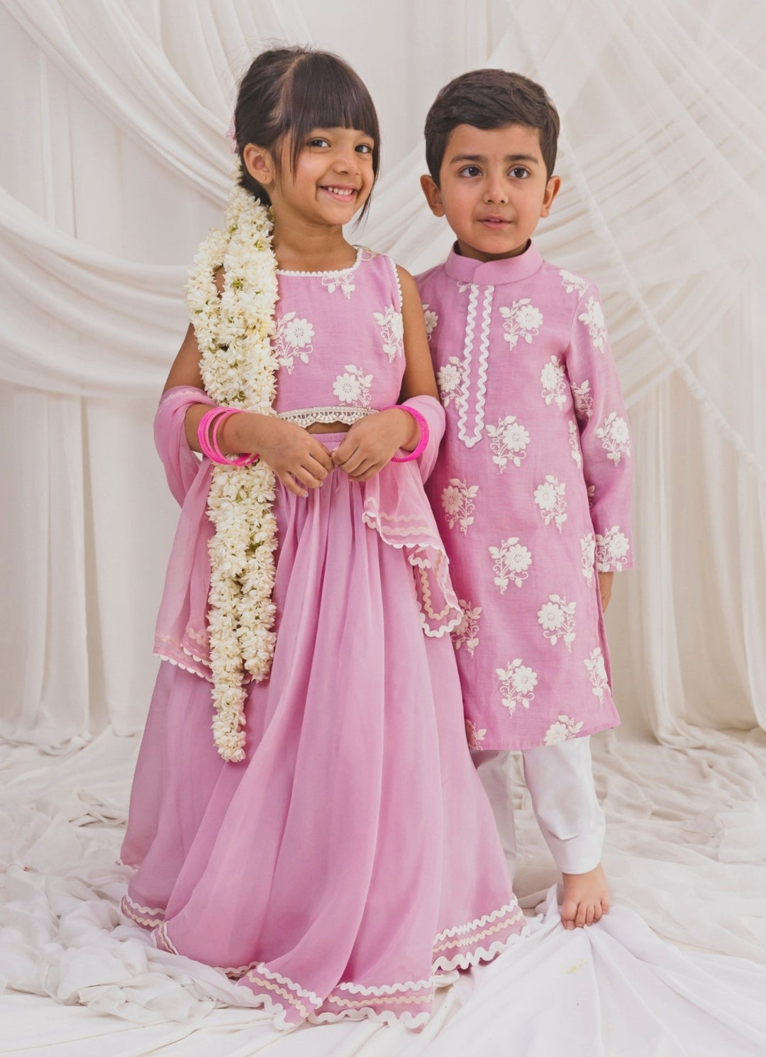 Baby Pink Floral Lehenga Chotibuti - Fabilicious Fashion