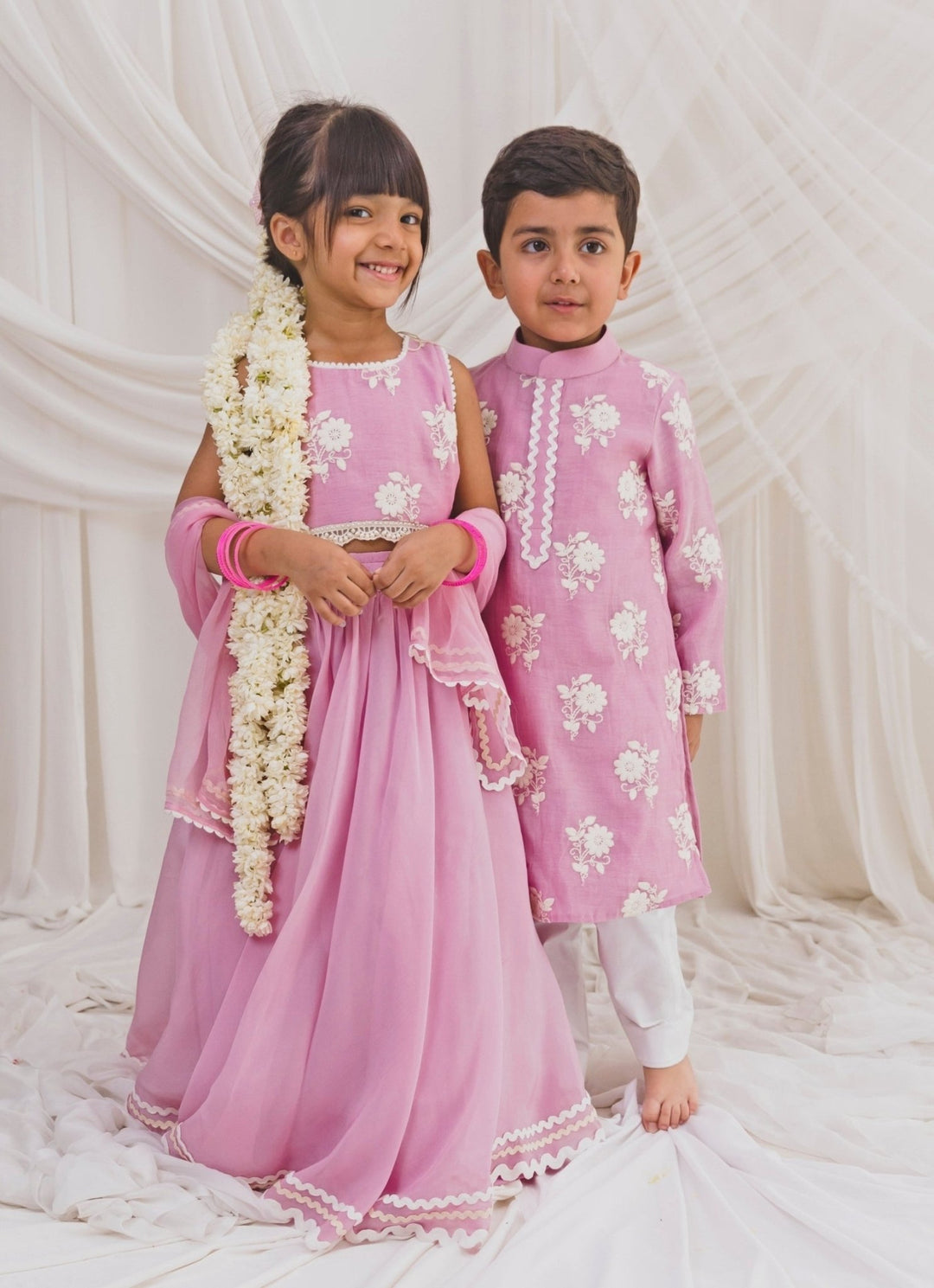 Baby Pink Floral Lehenga Chotibuti - Fabilicious Fashion