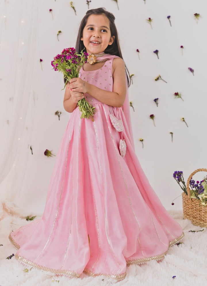 Chotibuti Baby Pink Silk Anarkali SetFabilicious Fashion