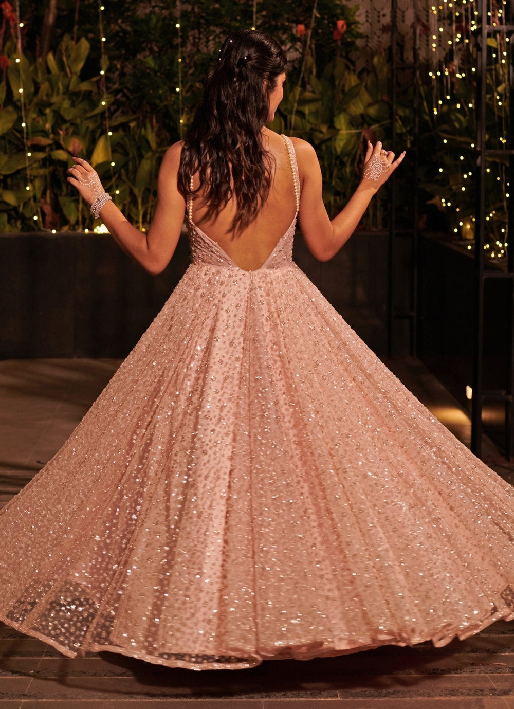 Baby Pink Silver Embroidered Gown Jigar and Nikita - Fabilicious Fashion