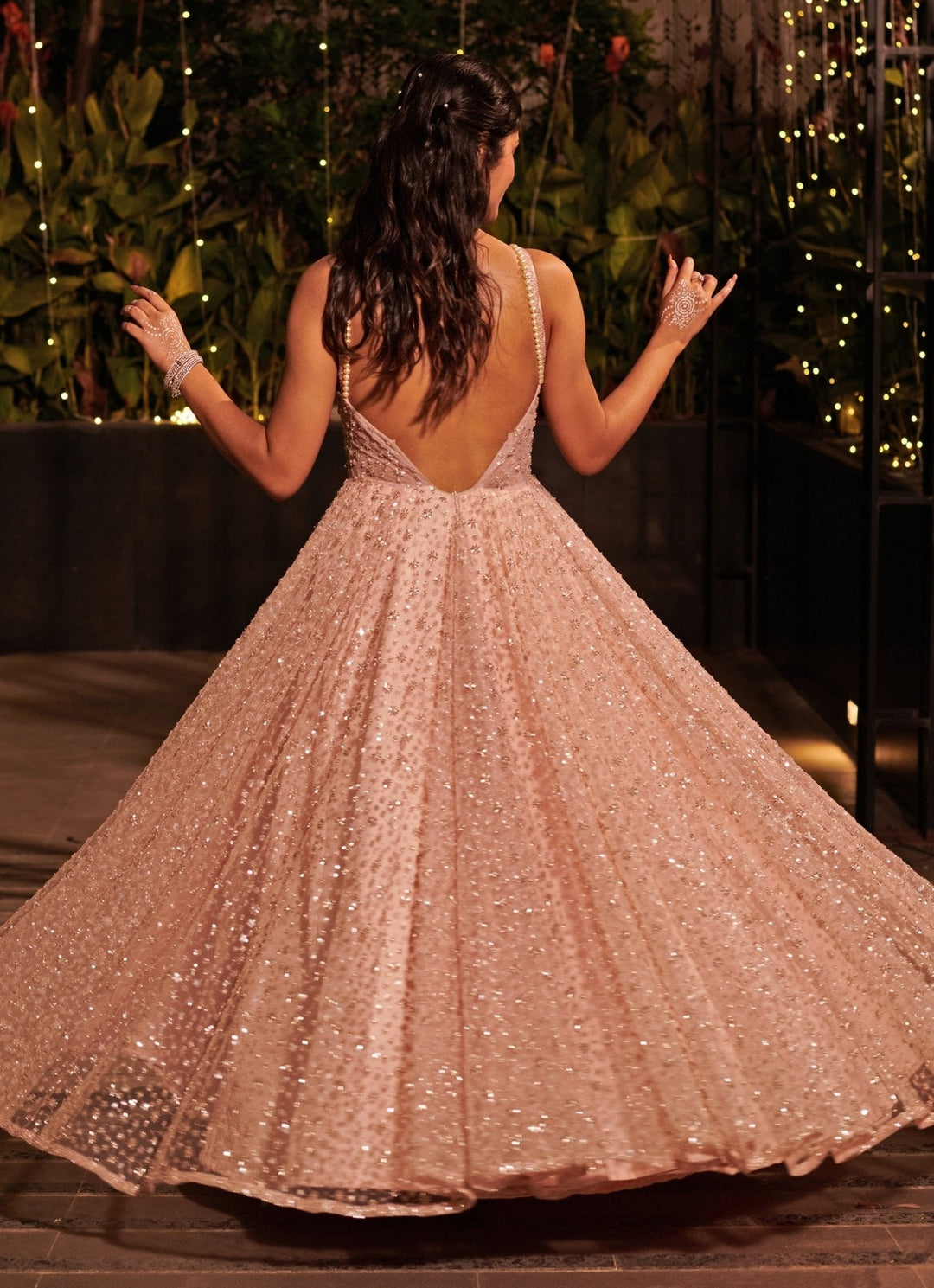 Baby Pink Silver Embroidered Gown Jigar and Nikita - Fabilicious Fashion