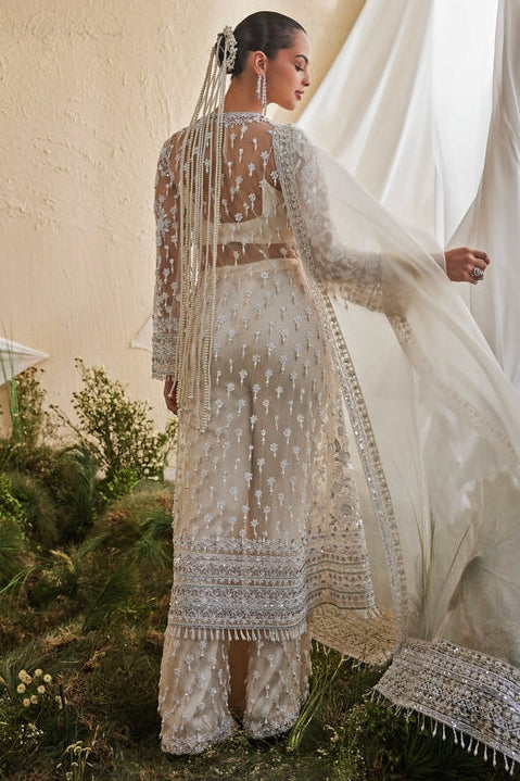 Ivory Soft Net Kurta Palazzo Set