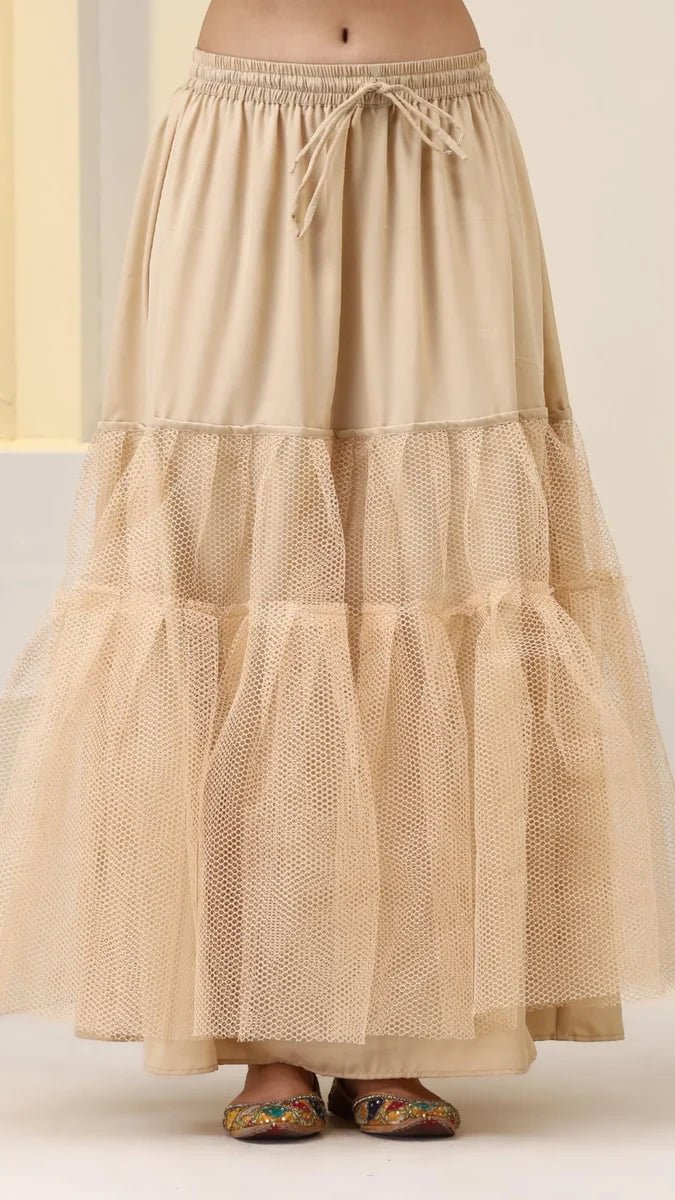 Fabilicious Fashion Beige Can-Can Skirt — Add Volume to Your LehengaFabilicious Fashion