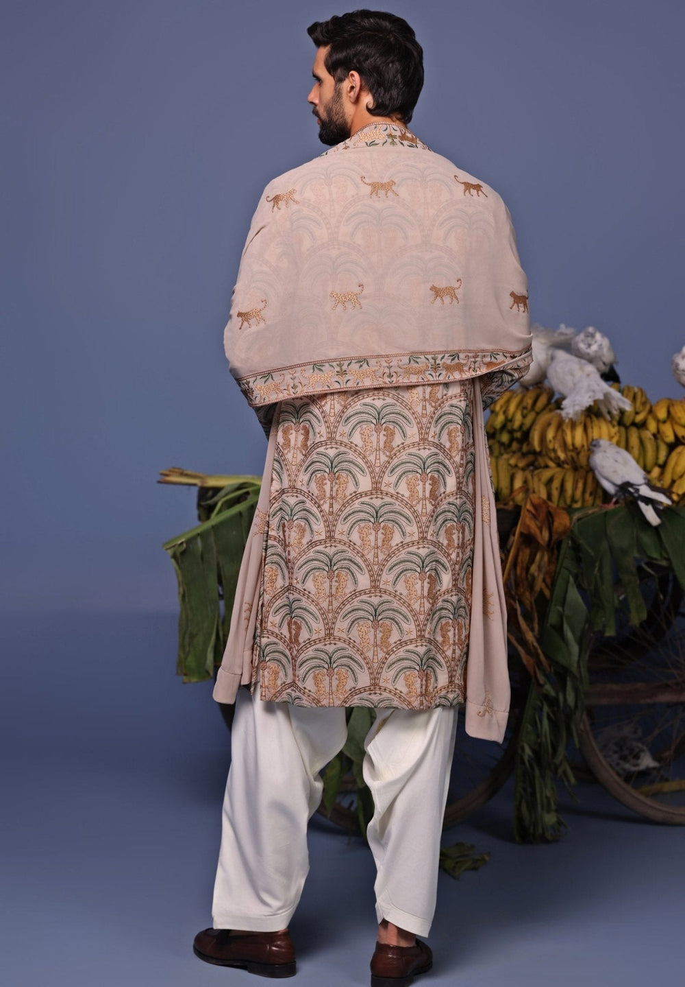 Beige Embroidered Georgette Kurta Patiala Set Kalpraag - Fabilicious Fashion