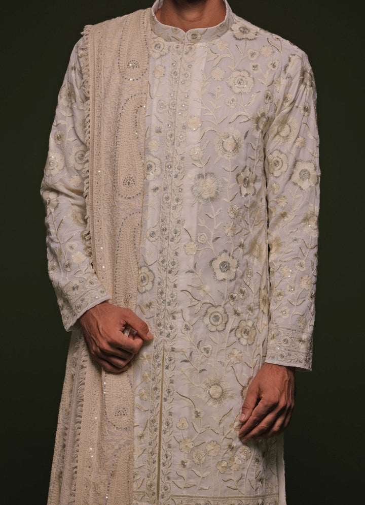 Beige Embroidered Kurta Patiala Set With Dupatta Kalpraag - Fabilicious Fashion