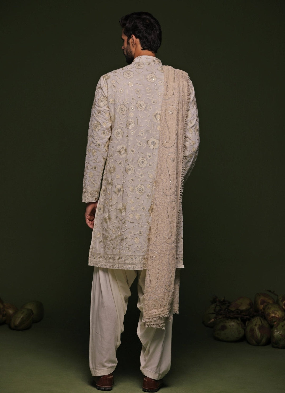 Beige Embroidered Kurta Patiala Set With Dupatta Kalpraag - Fabilicious Fashion