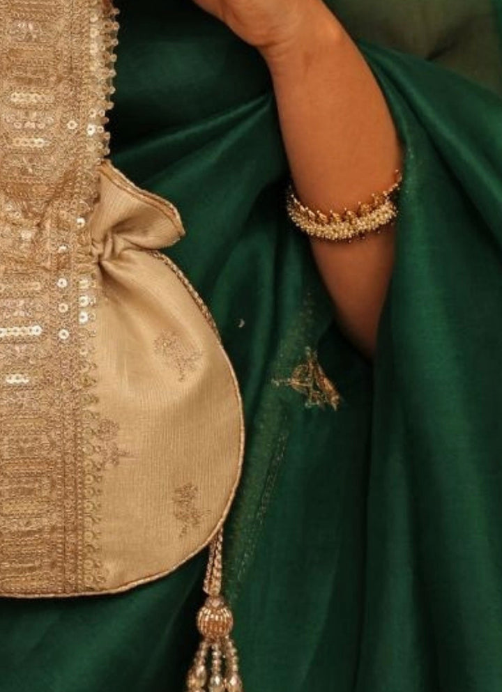 Beige Embroidered Potli Amyra - Fabilicious Fashion