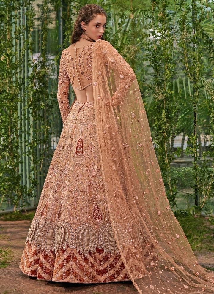 Jigar and Nikita Beige Gold Organza Bridal Lehenga SetFabilicious Fashion