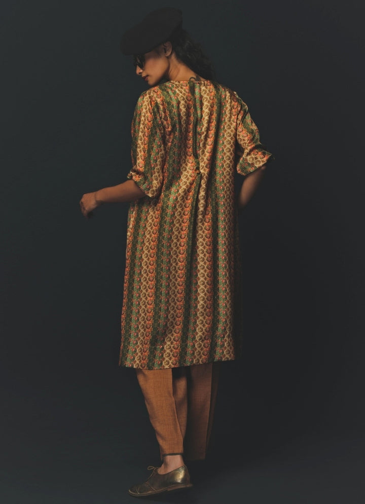 Beige Gold Satin Co - Ord Set Basil Leaf - Fabilicious Fashion