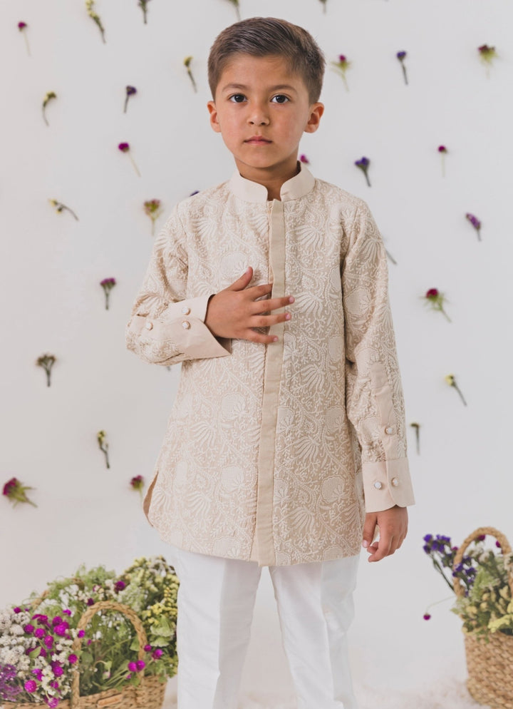 Chotibuti Beige Silk Shirt With Trouser SetFabilicious Fashion