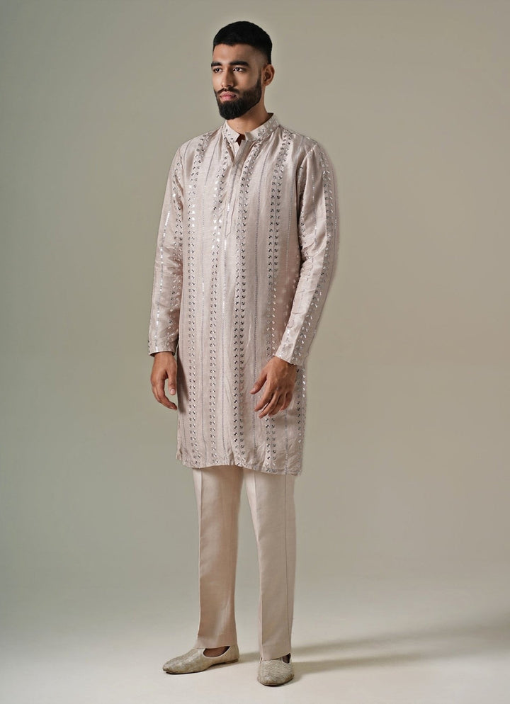 Darzi House Beige Starlit Silk Kurta SetFabilicious Fashion