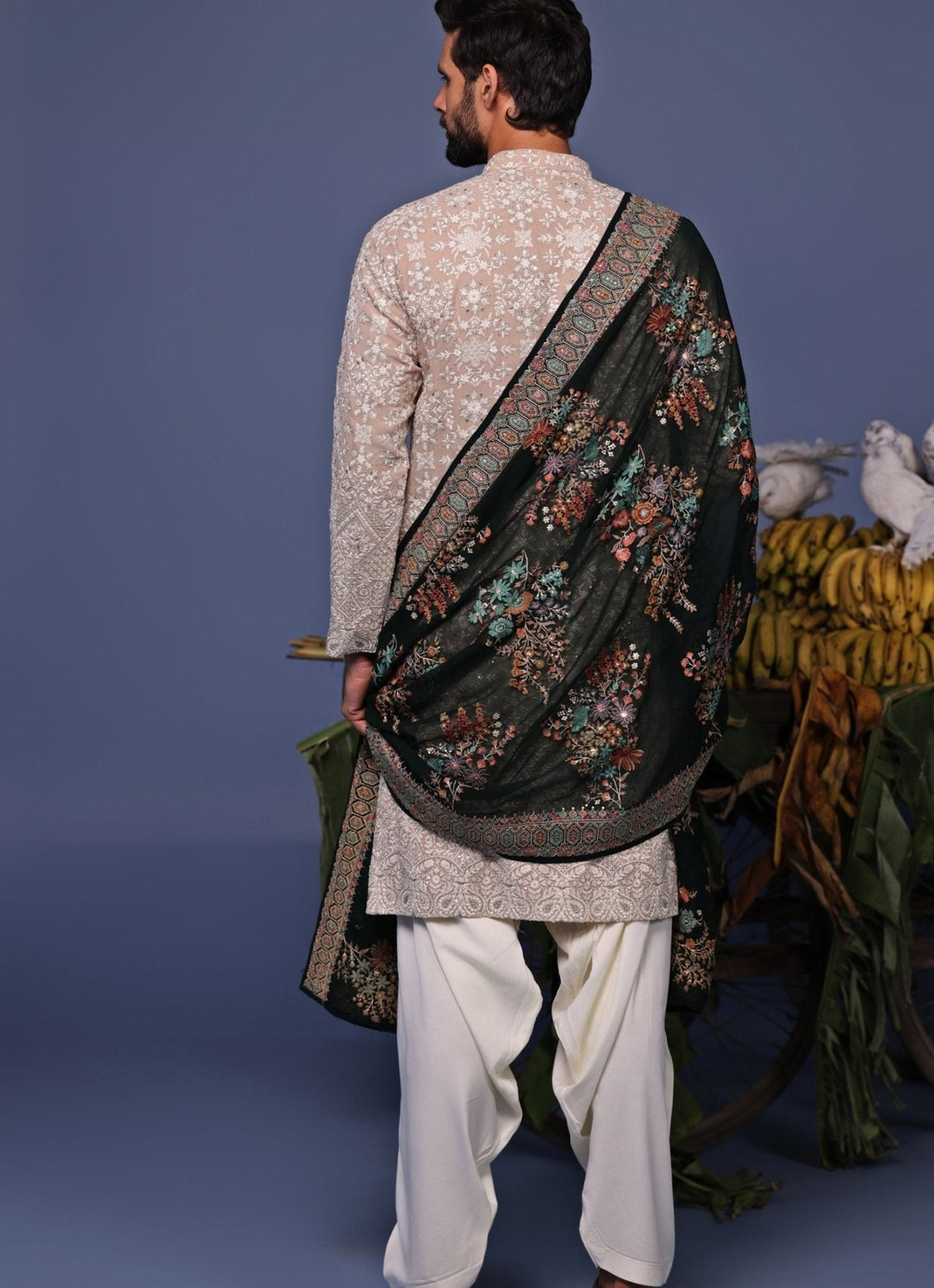 Beige Thread Embroidered Kurta Patiala Set Kalpraag - Fabilicious Fashion