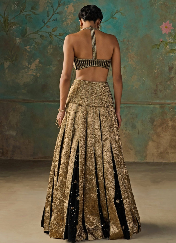 Zoon Tribe Black And Copper Crepe Lehenga SetFabilicious Fashion