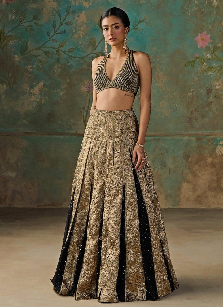 Zoon Tribe Black And Copper Crepe Lehenga SetFabilicious Fashion