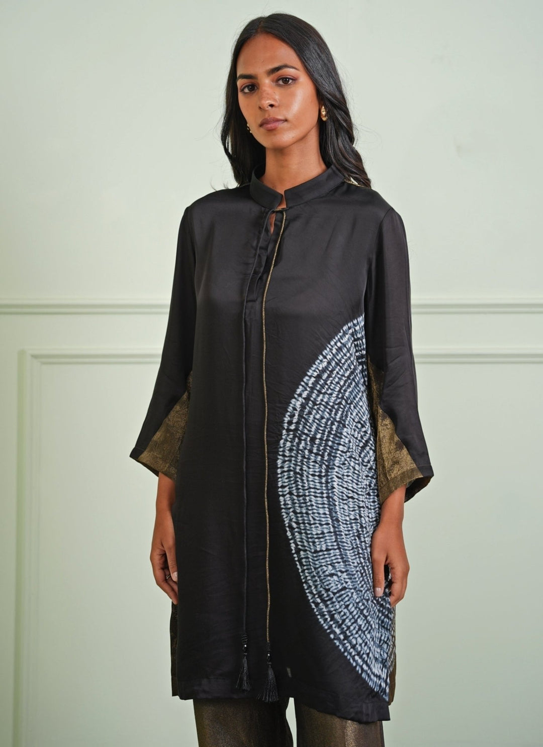 Twenty Nine Black And Gold Tissue Kurta And Pants SetFabilicious Fashion
