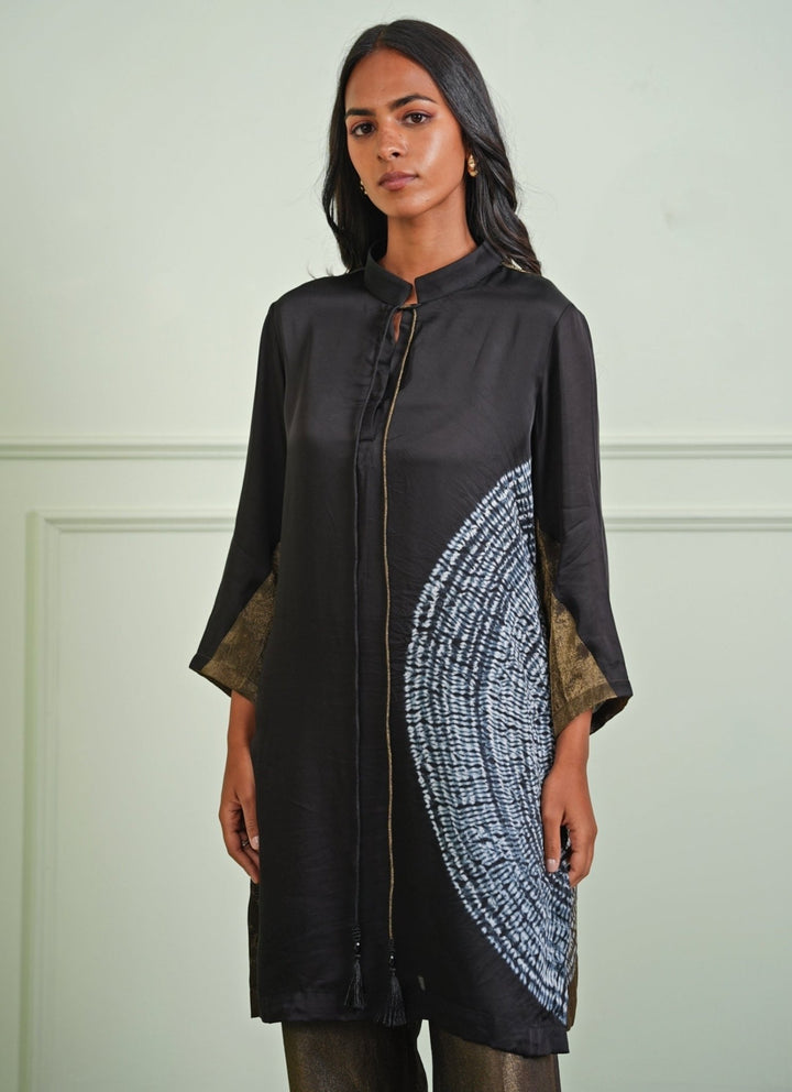 Twenty Nine Black And Gold Tissue Kurta And Pants SetFabilicious Fashion