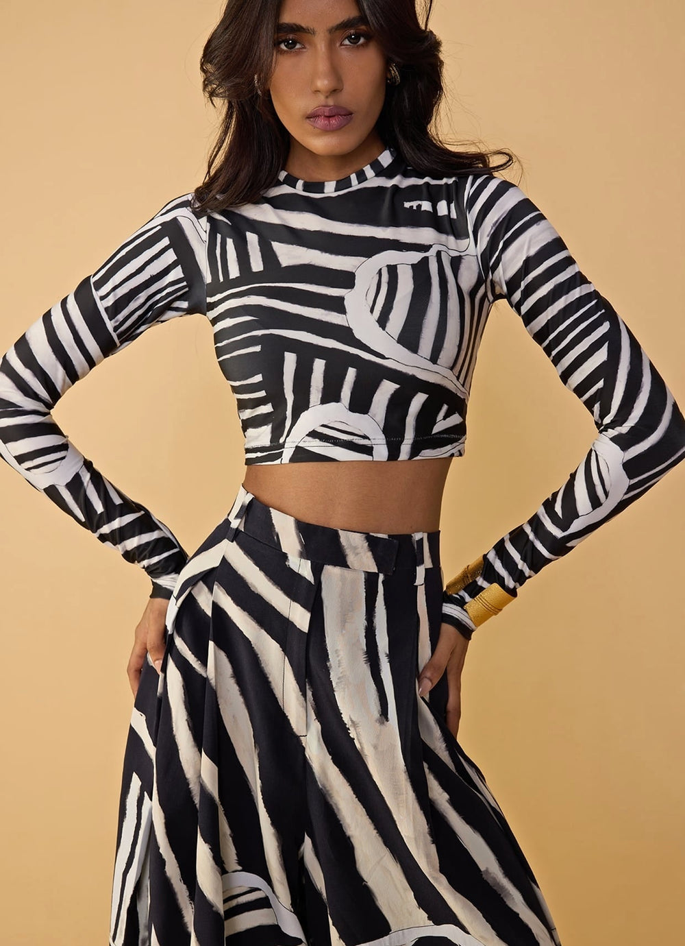 Black And White Printed Co Ord Set Saaksha & Kinni - Fabilicious Fashion