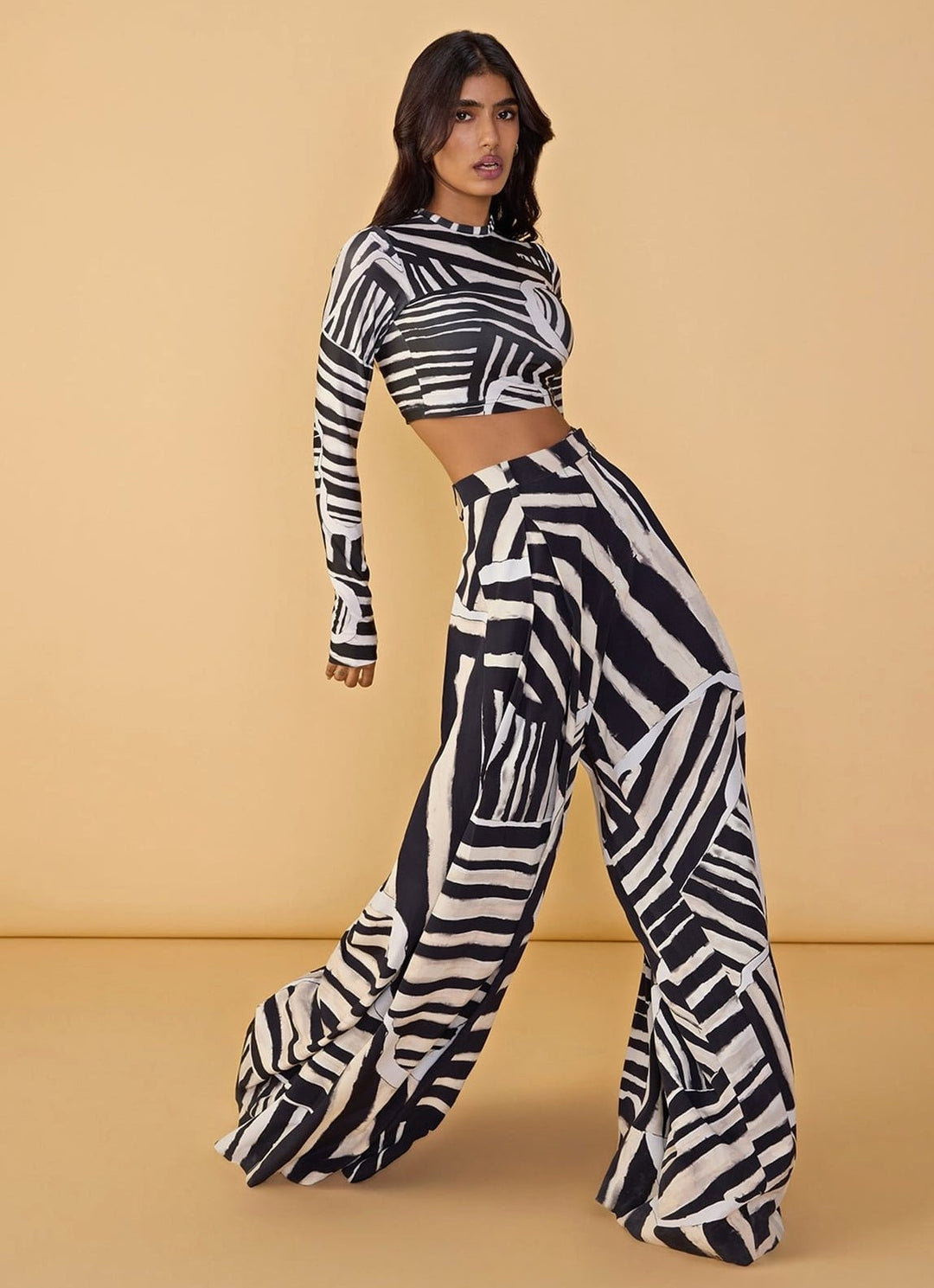 Black And White Printed Co Ord Set Saaksha &amp; Kinni - Fabilicious Fashion