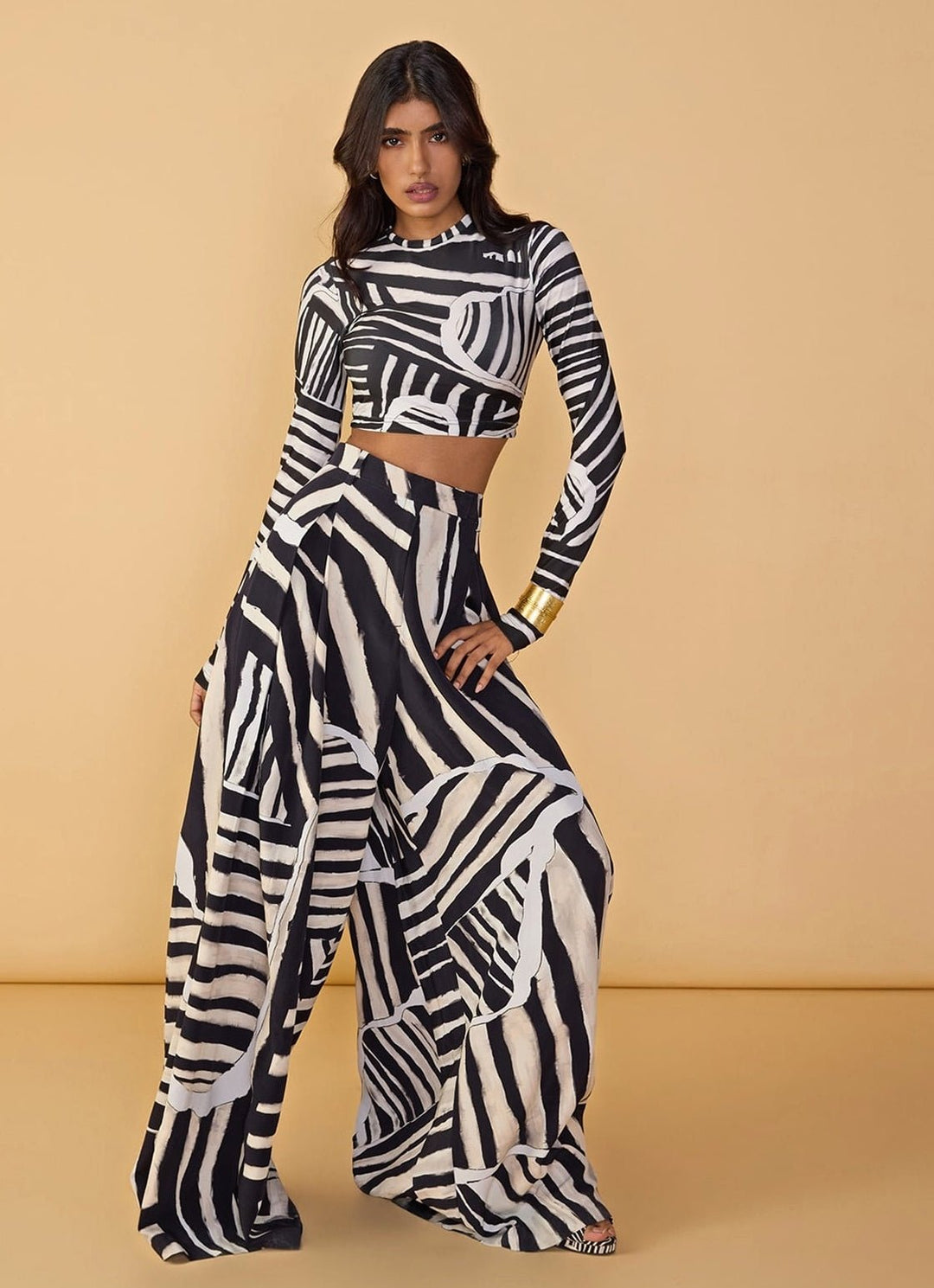 Black And White Printed Co Ord Set Saaksha &amp; Kinni - Fabilicious Fashion