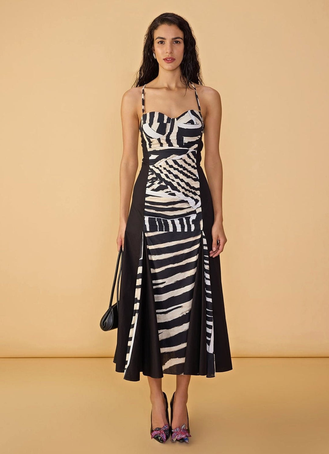 Black And White Printed Dress Saaksha & Kinni - Fabilicious Fashion