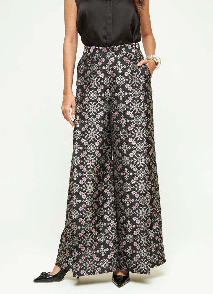 Sobariko Black Brocade Silk Pants SetFabilicious Fashion