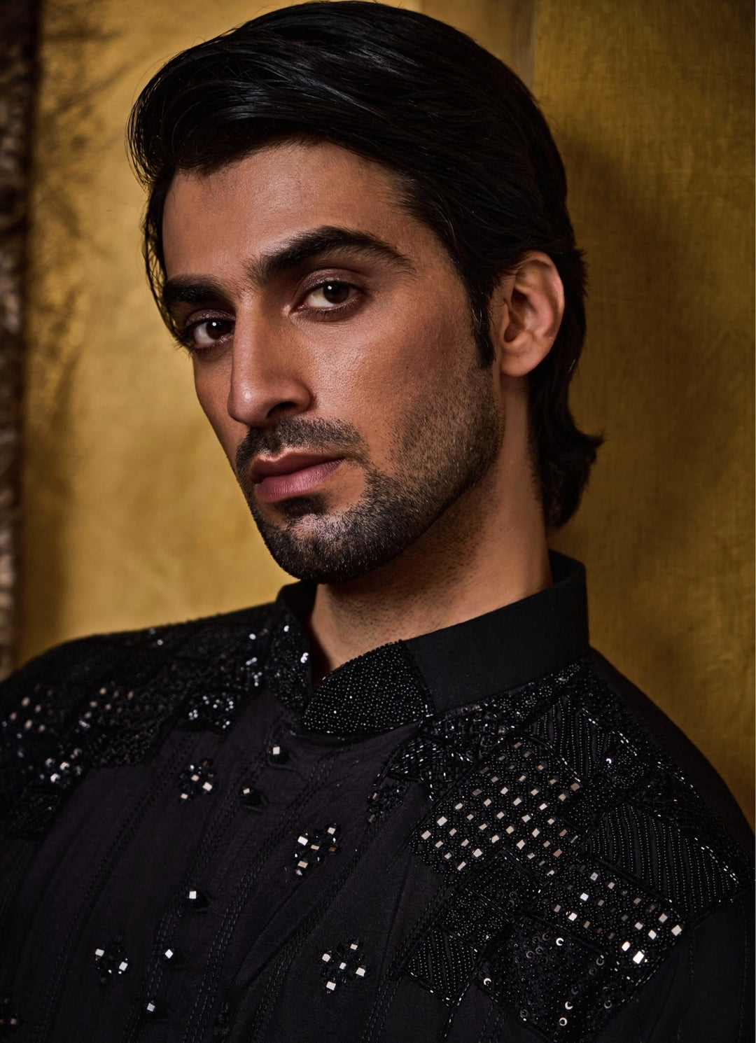 Black Cotton Silk Kurta Set Nitika Gujral - Men - Fabilicious Fashion
